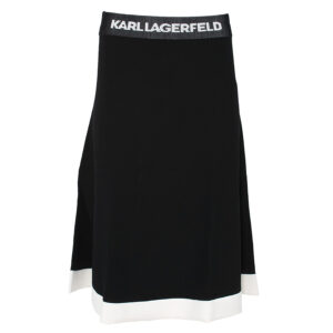 245W1230_999-00 Μαύρη Midi Πλεκτή Φούστα Κλος KARL LAGERFELD