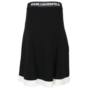 245W1230_999-01 Μαύρη Midi Πλεκτή Φούστα Κλος KARL LAGERFELD