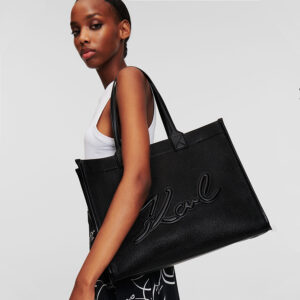 245W3091_999-mdl1 K/Skuare Large Tote Grainy Μαύρη Τσάντα KARL LAGERFELD