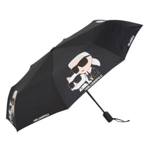 245W3897_999-00 K/Ikonik 2.0 XL Μαύρη Πτυσσόμενη Ομπρέλα KARL LAGERFELD