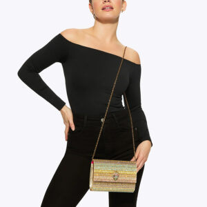 2746669999-mdl2 Party Eagle Clutch Χρυσό Τσαντάκι Με Στρας KURT GEIGER