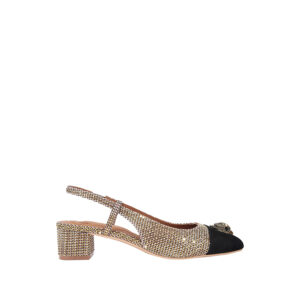 2780043629-00 Sloane Mid Slingback Χρυσό Παπούτσι Με Στρας KURT GEIGER