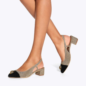 2780043629-mdl1 Sloane Mid Slingback Χρυσό Παπούτσι Με Στρας KURT GEIGER