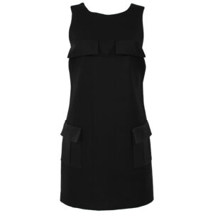 AB65846E2_110-00 Κοντό Μαύρο Φόρεμα Με Πατ ELISABETTA FRANCHI