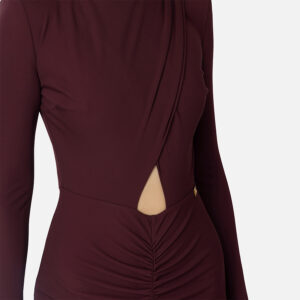 AB69846E2_CG3-mdl2 Midi Μπορντώ Φόρεμα Με Σούρες ELISABETTA FRANCHI