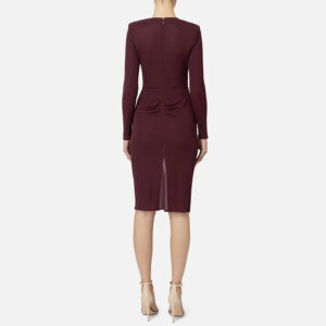 AB69846E2_CG3-mdl3 Midi Μπορντώ Φόρεμα Με Σούρες ELISABETTA FRANCHI