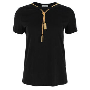 MA00946E2_110-00 Μαύρο T-Shirt Με Κολιέ Αλυσίδα ELISABETTA FRANCHI