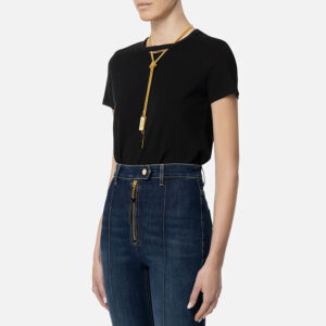 MA00946E2_110-mdl1 Μαύρο T-Shirt Με Κολιέ Αλυσίδα ELISABETTA FRANCHI