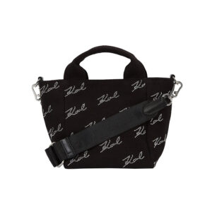 246W3883_999-01 K/Signature Rhinestone Shopper Μαύρη Τσάντα KARL LAGERFELD