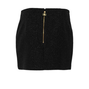 GO06747E2_110-01 Mini Μαύρη Tweed Φούστα Με Αλυσίδα ELISABETTA FRANCHI