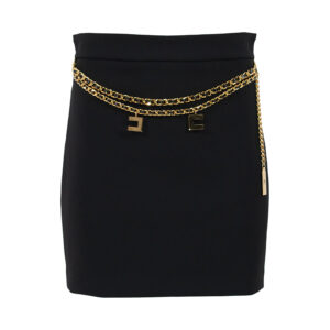 GOT3646E2_110-00 Mini Μαύρη Φούστα Με Αλυσίδες ELISABETTA FRANCHI