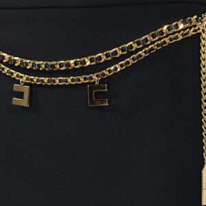 GOT3646E2_110-02 Mini Μαύρη Φούστα Με Αλυσίδες ELISABETTA FRANCHI
