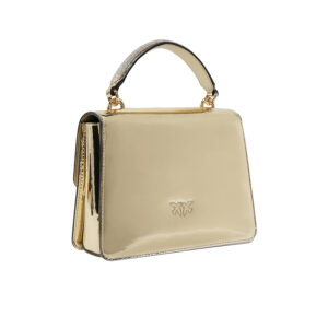 100071A1JD_ZZLU-01 Mini Love One Top Handle Χρυσή Τσάντα Με Στρας pinko