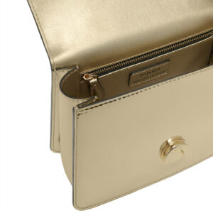 100071A1JD_ZZLU-02 Mini Love One Top Handle Χρυσή Τσάντα Με Στρας pinko