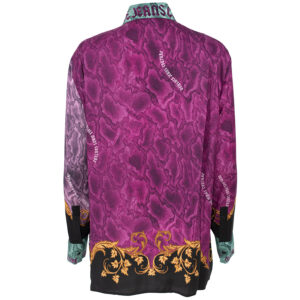 77HAL2P2-NS543_R09-01 Μωβ Εμπριμέ Σατέν Πουκάμισο VERSACE JEANS COUTURE