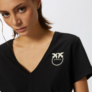 102950A228_Z99-mdl2 Turbato Μαύρο T-Shirt Με V PINKO