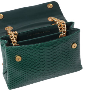 3586271719-02 Leather Kensington Πράσινη Τσάντα Κροκό KURT GEIGER