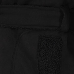 2409032_BLK-02 Faidra Μακρύ Μαύρο Παλτό Sheepskin Με Ζώνη C-THROU