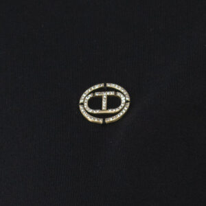 242TP2521_00006-02 Μαύρο T-Shirt Με Logo TWINSET