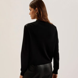 276604_BLK-mdl3 Tabithr Μαύρη Μπλούζα Με Φλοράλ Σχέδιο TED BAKER