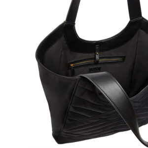 104536A1EU_Z99Q-02 Puzzle Tote Bag Recycled Μαύρη Τσάντα pinko