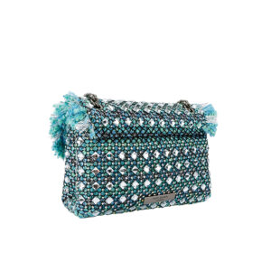 2949779609-01 Tweed Mini Kensington Τυρκουάζ Τσάντα KURT GEIGER