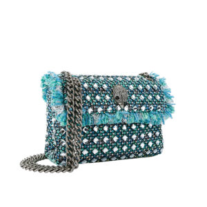 2949779609-02 Tweed Mini Kensington Τυρκουάζ Τσάντα KURT GEIGER