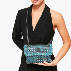 2949779609-mdl1 Tweed Mini Kensington Τυρκουάζ Τσάντα KURT GEIGER