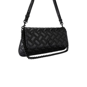 4028500109-02 Leather Long Kensington Drench Μαύρη Μονόχρωμη Τσάντα KURT GEIGER