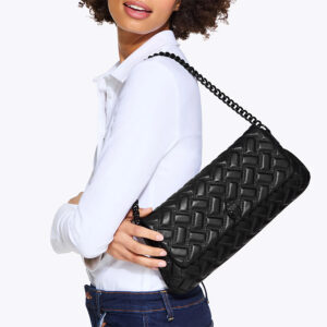 4028500109-mdl1 Leather Long Kensington Drench Μαύρη Μονόχρωμη Τσάντα KURT GEIGER