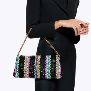 4372909999-mdl2 Long Kensington Bag Μαύρη Πλεκτή Τσάντα KURT GEIGER