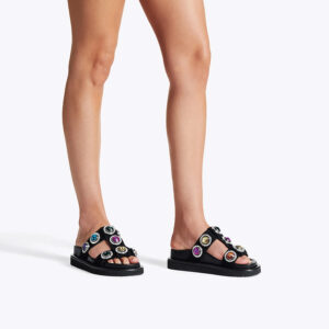 9107100209-mdl1 Orson Crystal Sandal Μαύρα Σανδάλια Με Στρας KURT GEIGER