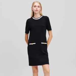 A1W13041_101-mdl2 Mini Μαύρο Άνετο Φόρεμα KARL LAGERFELD