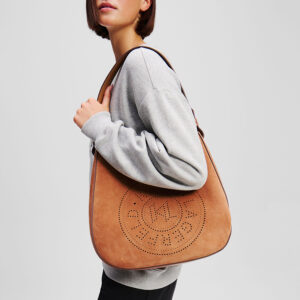 A1W30165_1KW-mdl1 K/Circle Hobo Suede Καφέ Τσάντα KARL LAGERFELD