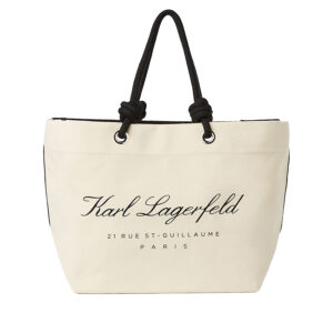 A1W46012_106-03 Hotel Karl Beach Tote Εκρού Τσάντα KARL LAGERFELD