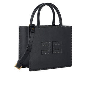 BS08A51E2_110-03 Μικρή Μαύρη Τσάντα Tote Με Logo ELISABETTA FRANCHI