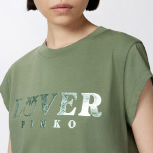 104603A2D1_V49-mdl2 Marrakech Πράσινο T-Shirt Με Logo pinko