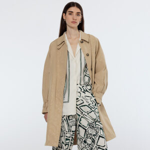 179537_260-mdl1 Μπεζ Φαρδύ Ελαφρύ Παλτό MAISON SCOTCH