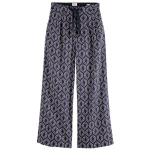 179551_409-00 Μπλε Εμπριμέ Φαρδύ Σατέν Παντελόνι MAISON SCOTCH