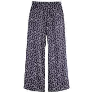 179551_409-01 Μπλε Εμπριμέ Φαρδύ Σατέν Παντελόνι MAISON SCOTCH