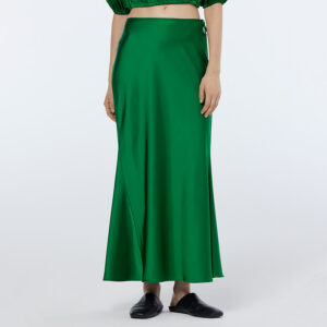 179567_351-mdl2 MAISON SCOTCH Μακριά Πράσινη Σατέν Φούστα