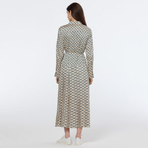 179588_127-mdl3 Μακρύ Μπεζ Σατέν Πλισέ Φόρεμα MAISON SCOTCH
