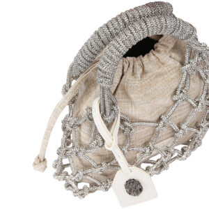 2038267999-02 Small Macrame Crystal Bag Ασημί Πουγκί KURT GEIGER
