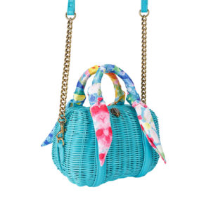 4355077999-02 Kensington Basket Boston Τυρκουάζ Ψάθινη Τσάντα KURT GEIGER