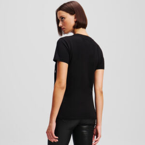 A1W17078_999-mdl3 Μαύρο T-Shirt Με Logo Στρας KARL LAGERFELD