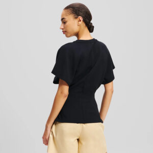 A2W17061_999-mdl3 Μαύρο T-Shirt Με Μανίκια Βολάν KARL LAGERFELD