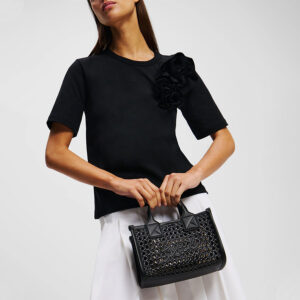 A2W30053_1AV-mdl1 K/Square Small Woven Tote Μαύρη Τσάντα KARL LAGERFELD