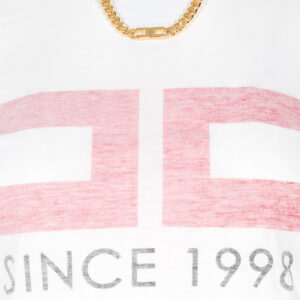 MA03351E2_270-02 Άσπρο T-Shirt Με Logo Και Αλυσίδα ELISABETTA FRANCHI