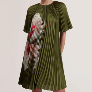 280424_GRN-mdl2 Vinlaa Mini Πράσινο Πλισέ Φόρεμα TED BAKER
