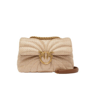 100038A2C8_C50Q-00 Love Puff Classic Butterfly Μπεζ Ψάθινη Τσάντα pinko